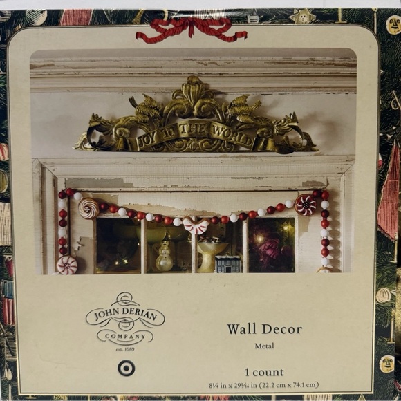 John Derian x Target 2025 Joy to the World Gold metal mantle wall decor - Picture 5 of 7